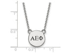 LogoArt Sterling Silver Alpha Epsilon Phi Extra Small Enameled Pendant Necklace With 18 Inch