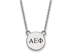 LogoArt Sterling Silver Alpha Epsilon Phi Extra Small Enameled Pendant Necklace With 18 Inch