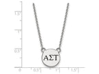 LogoArt Sterling Silver Alpha Sigma Tau Extra Small Enameled Pendant Necklace With 18 Inch