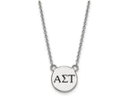 LogoArt Sterling Silver Alpha Sigma Tau Extra Small Enameled Pendant Necklace With 18 Inch