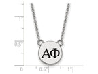 LogoArt Sterling Silver Alpha Phi Extra Small Enameled Pendant Necklace With 18 Inch