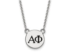 LogoArt Sterling Silver Alpha Phi Extra Small Enameled Pendant Necklace With 18 Inch