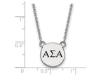 LogoArt Sterling Silver Alpha Sigma Alpha Extra Small Enameled Pendant Necklace With 18 Inch