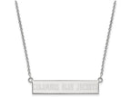 Logoart 925 Sterling Silver Columbus Blue Jackets Small Bar Necklace
