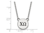 LogoArt Sterling Silver Chi Omega Extra Small Enameled Pendant Necklace With 18 Inch