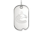 Logoart 925 Sterling Silver Vancouver Canucks Small Dog Tag Pendant Necklace