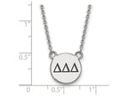 LogoArt Sterling Silver Delta Delta Delta Extra Small Enameled Pendant Necklace With 18 Inch