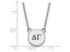 LogoArt Sterling Silver Delta Gamma Extra Small Enameled Pendant Necklace With 18 Inch