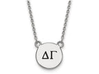 LogoArt Sterling Silver Delta Gamma Extra Small Enameled Pendant Necklace With 18 Inch