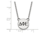 LogoArt Sterling Silver Delta Phi Epsilon Extra Small Enameled Pendant Necklace With 18 Inch