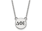 LogoArt Sterling Silver Delta Phi Epsilon Extra Small Enameled Pendant Necklace With 18 Inch