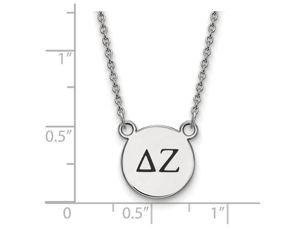 LogoArt Sterling Silver Delta Zeta Extra Small Enameled Pendant Necklace With 18 Inch