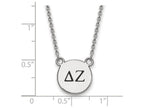 LogoArt Sterling Silver Delta Zeta Extra Small Enameled Pendant Necklace With 18 Inch