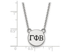 LogoArt Sterling Silver Gamma Phi Beta Extra Small Enameled Pendant Necklace With 18 Inch