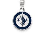 LogoArt Sterling Silver Winnipeg Jets Small Enamel Pendant Necklace