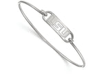 LogoArt Sterling Silver Louisiana State University Small Ctr Wire Bangle
