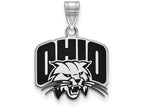 LogoArt Sterling Silver Ohio University Medium Enamel Pendant Necklace