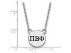 LogoArt Sterling Silver Pi Beta Phi Extra Small Enameled Pendant Necklace With 18 Inch