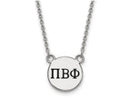 LogoArt Sterling Silver Pi Beta Phi Extra Small Enameled Pendant Necklace With 18 Inch