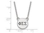 LogoArt Sterling Silver Phi Sigma Sigma Extra Small Enameled Pendant Necklace With 18 Inch
