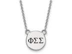 LogoArt Sterling Silver Phi Sigma Sigma Extra Small Enameled Pendant Necklace With 18 Inch