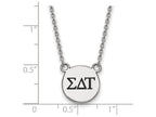 LogoArt Sterling Silver Sigma Delta Tau Extra Small Enameled Pendant Necklace With 18 Inch