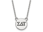 LogoArt Sterling Silver Sigma Delta Tau Extra Small Enameled Pendant Necklace With 18 Inch