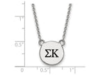 LogoArt Sterling Silver Sigma Kappa Extra Small Enameled Pendant Necklace With 18 Inch