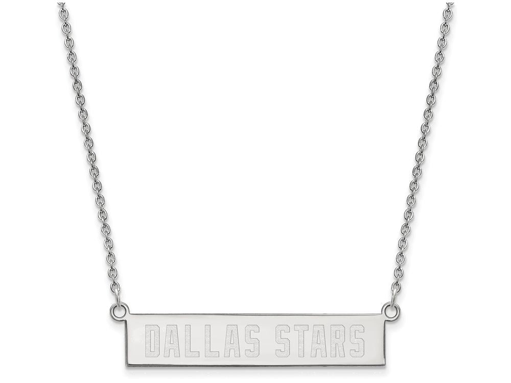 Logoart 925 Sterling Silver Dallas Stars Small Bar Necklace