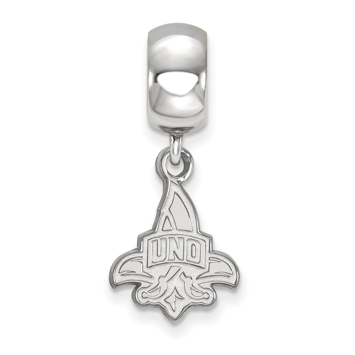 LogoArt Sterling Silver University Of New Orleans Bead Charm Charm Small Dangle Bead Charm