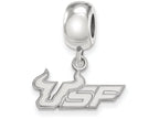 LogoArt Sterling Silver University Of South Florida Bead Charm Charm Small Dangle Bead Charm