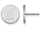 LogoArt Sterling Silver Navy Small Disc Earrings