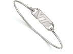 LogoArt Sterling Silver Virginia Tech Small Ctr Wire Bangle