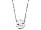 LogoArt Sterling Silver Alpha Epsilon Phi Small Enameled Pendant Necklace With 18 Inch
