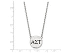 LogoArt Sterling Silver Alpha Sigma Tau Small Enameled Pendant Necklace With 18 Inch