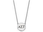 LogoArt Sterling Silver Alpha Sigma Tau Small Enameled Pendant Necklace With 18 Inch