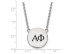 LogoArt Sterling Silver Alpha Phi Small Enameled Pendant Necklace With 18 Inch