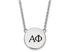 LogoArt Sterling Silver Alpha Phi Small Enameled Pendant Necklace With 18 Inch