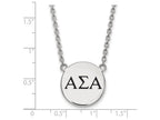 LogoArt Sterling Silver Alpha Sigma Alpha Small Enameled Pendant Necklace With 18 Inch