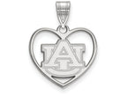 LogoArt Sterling Silver Auburn University Pendant Necklace In Heart