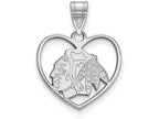 LogoArt Sterling Silver Chicago Blackhawks Pendant Necklace In Heart