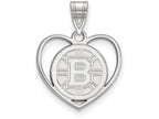 LogoArt Sterling Silver Boston Bruins Pendant Necklace In Heart