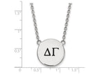 LogoArt Sterling Silver Delta Gamma Small Enameled Pendant Necklace With 18 Inch