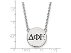 LogoArt Sterling Silver Delta Phi Epsilon Small Enameled Pendant Necklace With 18 Inch