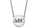 LogoArt Sterling Silver Delta Phi Epsilon Small Enameled Pendant Necklace With 18 Inch