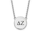 LogoArt Sterling Silver Delta Zeta Small Enameled Pendant Necklace With 18 Inch