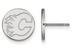 LogoArt Sterling Silver Calgary Flames Small Disc Earrings