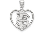 LogoArt Sterling Silver Florida State University Pendant Necklace In Heart