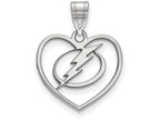 LogoArt Sterling Silver Tampa Bay Ligtning Pendant Necklace In Heart