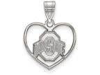 LogoArt Sterling Silver Ohio State University Pendant Necklace In Heart